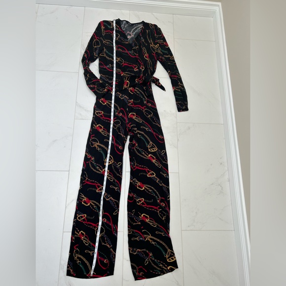 & OTHER STORIES. Paris Atelier. Equestrian Print Wrap Jumpsuit - Picture 7 of 10